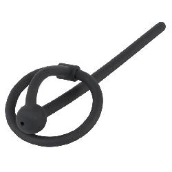 Penisplug   szilikon makkgyűrű üreges húgycsőrúddal (fekete)