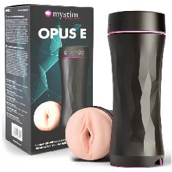 Mystim Opus E Vagina - elektro műpunci maszturbátor (natúr-fekete)
