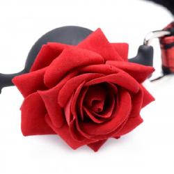 Master Series   rózsás, szilikon szájpecek (piros fekete)