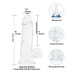 Addiction Crystal   talpas, herés dildó (áttetsző)   15cm