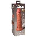 King Cock Elite 8   tapadótalpas, élethű vibrátor (20cm)   stötét natúr