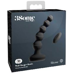 3Some wall banger Beads - akkus, rádiós prosztata vibrátor (fekete)