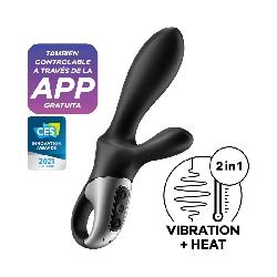 Satisfyer Heat Climax Plus - okos, melegítő,karos análvibrátor (fekete)