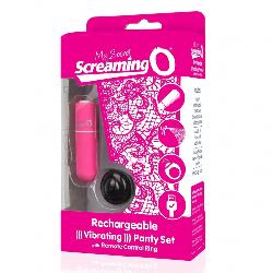 Screaming O Panty Set   akkus, rádiós vibrációs tanga (pink) S L