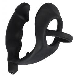 Black Velvet   péniszes análvibrátor pénisz  és heregyűrűvel (fekete)